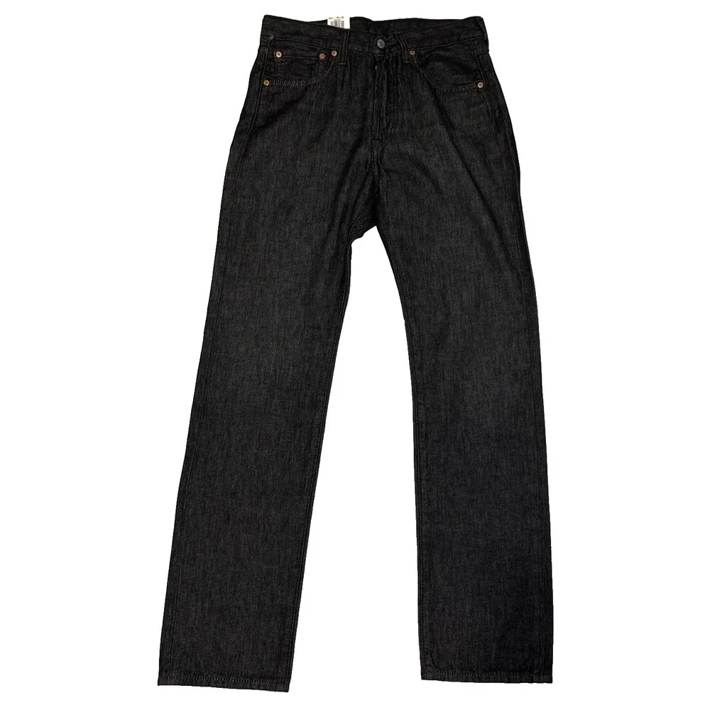 Levis 501 Slim Taper Jeans Mens 30x32 Dark Denim Button Fly Stretch Extensible